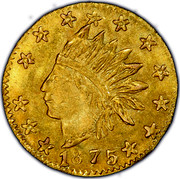 USA 1/4 Dollar Small Indian Head (Round) 1875 KM# 6.3 *YEAR* coin obverse USA 1/4 Dollar Small Indian Head (Round) 1875 KM# 6.3 *YEAR* coin obverse