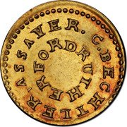 USA $2.50 C. Bechtler (1831-42) KM# 93.1 C. BECHTLER, ASSAYER. RUTHERFORD coin obverse USA $2.50 C. Bechtler (1831-42) KM# 93.1 C. BECHTLER, ASSAYER. RUTHERFORD coin obverse