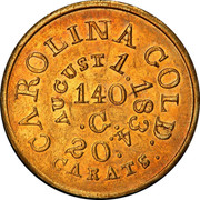 USA 5 Dollars C. Bechtler 1834 KM# 96.2 CAROLINA GOLD 20 CARATS coin reverse USA 5 Dollars C. Bechtler 1834 KM# 96.2 CAROLINA GOLD 20 CARATS coin reverse