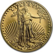 USA 5 Dollars American Eagle 2016 W KM# 216 LIBERTY W ASG coin obverse USA 5 Dollars American Eagle 2016 W KM# 216 LIBERTY W ASG coin obverse