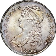 USA 50 C. Capped Bust 1808/7 KM# 37 LIBERTY coin obverse USA 50 C. Capped Bust 1808/7 KM# 37 LIBERTY coin obverse