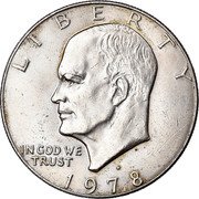 USA Dollar Eisenhower 1978 KM# A203 LIBERTY IN GOD WE TRUST coin obverse USA Dollar Eisenhower 1978 KM# A203 LIBERTY IN GOD WE TRUST coin obverse