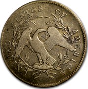 USA Dollar Flowing Hair 1795 2 leaves KM# 17 UNITED STATES OF AMERICA coin reverse USA Dollar Flowing Hair 1795 2 leaves KM# 17 UNITED STATES OF AMERICA coin reverse
