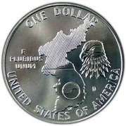 USA Dollar Korean War - 38th Anniversary 1991 D KM# 231 ONE DOLLAR UNITED STATES OF AMERICA E PLURIBUS UNUM coin reverse