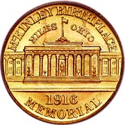 USA Dollar McKinley Memorial 1916 KM# 144 MCKINLEY BIRTHPLACE NILES OHIO MEMORIAL coin reverse USA Dollar McKinley Memorial 1916 KM# 144 MCKINLEY BIRTHPLACE NILES OHIO MEMORIAL coin reverse