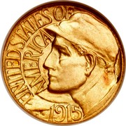 USA Dollar Panama-Pacific Exposition 1915 S KM# 136 UNITED STATES OF AMERICA coin obverse USA Dollar Panama-Pacific Exposition 1915 S KM# 136 UNITED STATES OF AMERICA coin obverse