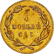 USA ¼ Dollar Small Liberty head (Round) 1873 KM# 5.6 ¼ DOLLAR CAL coin reverse USA ¼ Dollar Small Liberty head (Round) 1873 KM# 5.6 ¼ DOLLAR CAL coin reverse