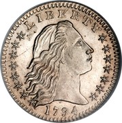 USA Half Dime Flowing Hair 1794 KM# 15 LIBERTY coin obverse USA Half Dime Flowing Hair 1794 KM# 15 LIBERTY coin obverse