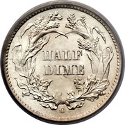 USA Half Dime Seated Liberty 1860 O KM# 91 HALF DIME coin reverse USA Half Dime Seated Liberty 1860 O KM# 91 HALF DIME coin reverse