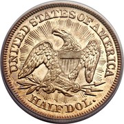 USA Half Dol. Seated Liberty 1853 KM# 79 UNITED STATES OF AMERICA HALF DOL. coin reverse USA Half Dol. Seated Liberty 1853 KM# 79 UNITED STATES OF AMERICA HALF DOL. coin reverse