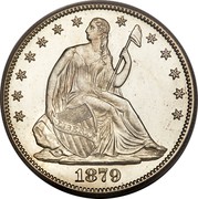 USA Half Dol. Seated Liberty 1879 KM# A99 LIBERTY coin obverse USA Half Dol. Seated Liberty 1879 KM# A99 LIBERTY coin obverse