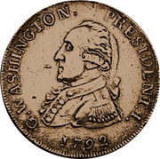 USA Half Dollar 1792 KM# Tn59.2 Washington Pieces G. WASHINGTON. PRESIDENT. I. coin obverse USA Half Dollar 1792 KM# Tn59.2 Washington Pieces G. WASHINGTON. PRESIDENT. I. coin obverse
