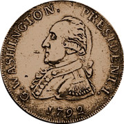 USA Half Dollar 1792 KM# Tn59.1 Washington Pieces G. WASHINGTON. PRESIDENT. I. coin obverse USA Half Dollar 1792 KM# Tn59.1 Washington Pieces G. WASHINGTON. PRESIDENT. I. coin obverse