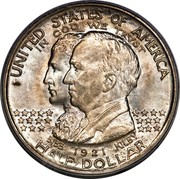 USA Half Dollar Alabama Centennial 1921 KM# 148.2 UNITED STATES OF AMERICA IN GOD WE TRUST BIBB KILBY HALF DOLLAR coin obverse USA Half Dollar Alabama Centennial 1921 KM# 148.2 UNITED STATES OF AMERICA IN GOD WE TRUST BIBB KILBY HALF DOLLAR coin obverse