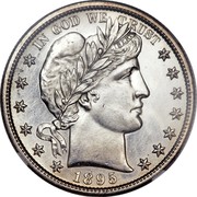 USA Half Dollar Barber 1895 S KM# 116 IN GOD WE TRUST coin obverse USA Half Dollar Barber 1895 S KM# 116 IN GOD WE TRUST coin obverse