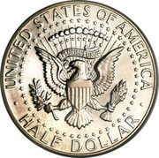 USA Half Dollar Kennedy 1964 Accented Hair KM# 202 ∙ UNITED STATES OF AMERICA ∙ HALF DOLLAR ∙ E PLURIBUS UNUM coin reverse USA Half Dollar Kennedy 1964 Accented Hair KM# 202 ∙ UNITED STATES OF AMERICA ∙ HALF DOLLAR ∙ E PLURIBUS UNUM coin reverse