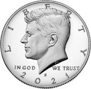 USA Half Dollar Kennedy 2021 S KM# A202c LIBERTY IN GOD WE TRUST coin obverse USA Half Dollar Kennedy 2021 S KM# A202c LIBERTY IN GOD WE TRUST coin obverse