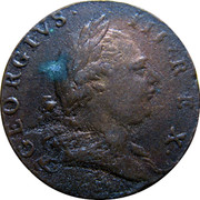 USA Halfpenny 1773 KM# Tn25.4 Virginia Halfpennies GEORGIVS ∙ III ∙ REX ∙ coin obverse USA Halfpenny 1773 KM# Tn25.4 Virginia Halfpennies GEORGIVS ∙ III ∙ REX ∙ coin obverse