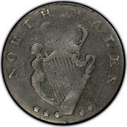 USA Halfpenny 1795 KM# Tn82 Washington Pieces NORTH WALES coin reverse