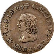 USA IV Pence (Groat) Lord Baltimore (1659) KM# 3 CAECILIVS : Dns : TERRAE - MARIAE ∙ &C coin obverse USA IV Pence (Groat) Lord Baltimore (1659) KM# 3 CAECILIVS : Dns : TERRAE - MARIAE ∙ &C coin obverse