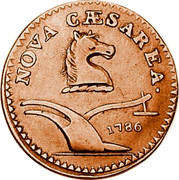 USA Nova Caesarea New Jersey 1786 KM# 8 NOVA CAESAREA coin obverse USA Nova Caesarea New Jersey 1786 KM# 8 NOVA CAESAREA coin obverse