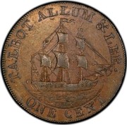 USA One Cent 1794 KM# Tn72.1 Talbot, Allum and Lee Tokens TALBOT ALLUM & LEE. ONE CENT coin reverse USA One Cent 1794 KM# Tn72.1 Talbot, Allum and Lee Tokens TALBOT ALLUM & LEE. ONE CENT coin reverse