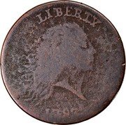 USA One Cent Flowing Hair 1793 periods after "LIBERTY" KM# 11 LIBERTY. coin obverse USA One Cent Flowing Hair 1793 periods after "LIBERTY" KM# 11 LIBERTY. coin obverse