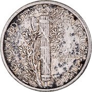 USA One Dime Mercury 1942 Proof KM# 140 UNITED STATES OF AMERICA ONE DIME E PLURIBUS UNUM coin reverse USA One Dime Mercury 1942 Proof KM# 140 UNITED STATES OF AMERICA ONE DIME E PLURIBUS UNUM coin reverse