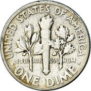 USA One Dime Roosevelt 1949 KM# 195 ∙ UNITED STATES OF AMERICA ∙ ONE DIME ∙ E ∙ PLURIBUS ∙ UNUM coin reverse USA One Dime Roosevelt 1949 KM# 195 ∙ UNITED STATES OF AMERICA ∙ ONE DIME ∙ E ∙ PLURIBUS ∙ UNUM coin reverse