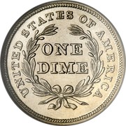 USA One Dime Seated Liberty 1837 Large date KM# 61 UNITED STATES OF AMERICA ONE DIME coin reverse USA One Dime Seated Liberty 1837 Large date KM# 61 UNITED STATES OF AMERICA ONE DIME coin reverse