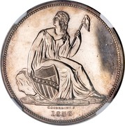 USA One Dollar Gobrecht 1836 KM# 59.2 LIBERTY coin obverse