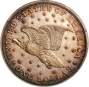 USA One Dollar Gobrecht 1836 KM# 59a.1 UNITED STATES OF AMERICA ONE DOLLAR coin reverse
