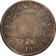 USA One Shilling Chalmers Shilling With Rings 1783 KM# Tn48 I. CHALMER, ANNAPOLIS. coin obverse USA One Shilling Chalmers Shilling With Rings 1783 KM# Tn48 I. CHALMER, ANNAPOLIS. coin obverse