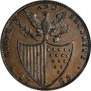 USA Penny 1795 KM# Tn78 Washington Pieces LIBERTY AND SECURITY coin reverse USA Penny 1795 KM# Tn78 Washington Pieces LIBERTY AND SECURITY coin reverse