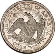 USA Quar. Dol. Seated Liberty 1853 KM# 78 UNITED STATES OF AMERICA QUAR. DOL. coin reverse USA Quar. Dol. Seated Liberty 1853 KM# 78 UNITED STATES OF AMERICA QUAR. DOL. coin reverse