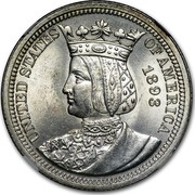 USA Quarter Columbian Exposition 1893 KM# 115 UNITED STATES OF AMERICA coin obverse USA Quarter Columbian Exposition 1893 KM# 115 UNITED STATES OF AMERICA coin obverse
