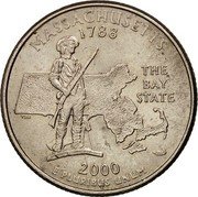 USA Quarter Dollar Massachusetts 2000 P KM# 305 UNITED STATES OF AMERICA LIBERTY IN GOD WE TRUST QUARTER DOLLAR coin obverse USA Quarter Dollar Massachusetts 2000 P KM# 305 UNITED STATES OF AMERICA LIBERTY IN GOD WE TRUST QUARTER DOLLAR coin obverse