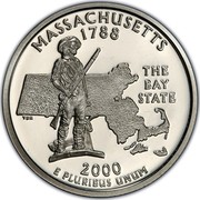 USA Quarter Dollar Massachusetts 2000 S KM# 305a MASSACHUSETTS 1788 THE BAY STATE E PLURIBUS UNUM coin reverse USA Quarter Dollar Massachusetts 2000 S KM# 305a MASSACHUSETTS 1788 THE BAY STATE E PLURIBUS UNUM coin reverse