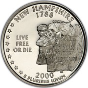 USA Quarter Dollar New Hampshire 2000 S KM# 308a NEW HAMPSHIRE 1788 LIVE FREE OR DIE OLD MAN OF THE MOUNTAIN E PLURIBUS UNUM coin reverse USA Quarter Dollar New Hampshire 2000 S KM# 308a NEW HAMPSHIRE 1788 LIVE FREE OR DIE OLD MAN OF THE MOUNTAIN E PLURIBUS UNUM coin reverse