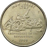 USA Quarter Dollar New Jersey 1999 P KM# 295 UNITED STATES OF AMERICA LIBERTY IN GOD WE TRUST QUARTER DOLLAR coin obverse USA Quarter Dollar New Jersey 1999 P KM# 295 UNITED STATES OF AMERICA LIBERTY IN GOD WE TRUST QUARTER DOLLAR coin obverse
