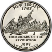 USA Quarter Dollar New Jersey 1999 S KM# 295a NEW JERSEY 1787 CROSSROADS OF THE REVOLUTION E PLURIBUS UNUM coin reverse USA Quarter Dollar New Jersey 1999 S KM# 295a NEW JERSEY 1787 CROSSROADS OF THE REVOLUTION E PLURIBUS UNUM coin reverse
