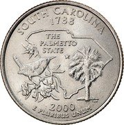 USA Quarter Dollar South Carolina 2000 D KM# 307 UNITED STATES OF AMERICA LIBERTY IN GOD WE TRUST QUARTER DOLLAR coin obverse USA Quarter Dollar South Carolina 2000 D KM# 307 UNITED STATES OF AMERICA LIBERTY IN GOD WE TRUST QUARTER DOLLAR coin obverse