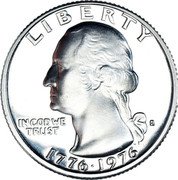 USA Quarter Dollar Washington 1976 S Proof KM# 204 LIBERTY IN GOD WE TRUST coin obverse USA Quarter Dollar Washington 1976 S Proof KM# 204 LIBERTY IN GOD WE TRUST coin obverse