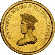 USA Ten Dollars 1849 KM# 24 J. H. Bowie CINCINNATI MINING & TRADING COMPANY. coin obverse