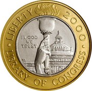 USA Ten Dollars Library of Congress 2000 W KM# 312 ∙ LIBERTY 2000 ∙ IN GOD WE TRUST LIBERTY OF CONGRESS coin obverse USA Ten Dollars Library of Congress 2000 W KM# 312 ∙ LIBERTY 2000 ∙ IN GOD WE TRUST LIBERTY OF CONGRESS coin obverse
