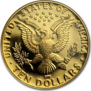 USA Ten Dollars Summer Olympics 1984 S KM# 211 ∙ UNITED STATES OF AMERICA ∙ TEN DOLLARS ∙ E PLURIBUS UNUM coin reverse