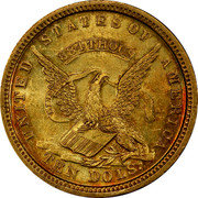 USA Ten Dols. 1852 KM# 51.1 United States Assay Office of Gold UNITED STATES OF AMERICA TEN DOLS. 884 THOUS LINERTY coin obverse USA Ten Dols. 1852 KM# 51.1 United States Assay Office of Gold UNITED STATES OF AMERICA TEN DOLS. 884 THOUS LINERTY coin obverse