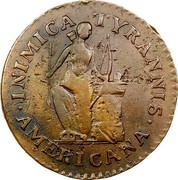 USA Confederatio 1785 KM# EA22 Confederatio INIMICA TYRANNIS ∙ AMERICANA ∙ coin obverse USA Confederatio 1785 KM# EA22 Confederatio INIMICA TYRANNIS ∙ AMERICANA ∙ coin obverse