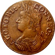 USA Connec Draped Bust 1786 KM# 8.1 AUCTORI: * * CONNEC : * coin obverse