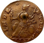 USA Connec Draped Bust 1786 KM# 8.1 INDE: ET ∙ LIB: coin reverse